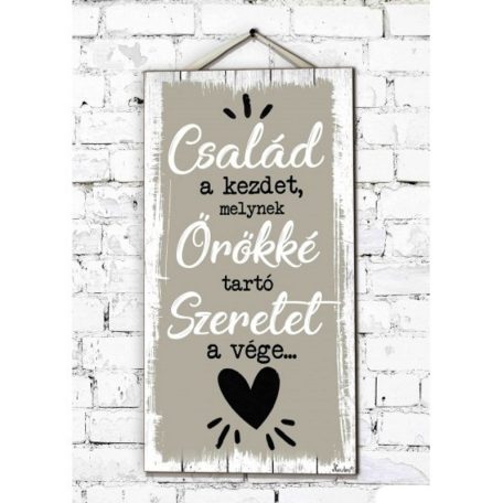 Fali dekor kép, A család a kezdet 46*25*0,5cm New FD006