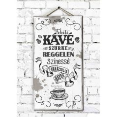 Fali dekor kép, Fekete kávé 46*25*0,5cm New FD023