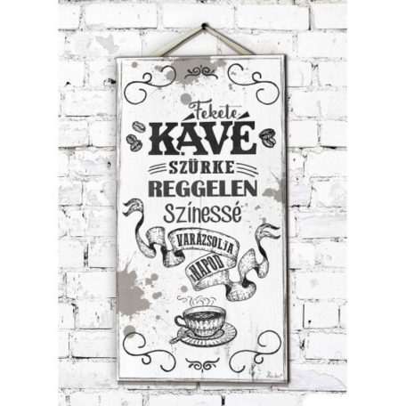 Fali dekor kép, Fekete kávé 46*25*0,5cm New FD023