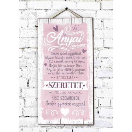 Fali dekor kép, Sosem szűnő aggódásunk 46*25*0,5cm New FD031