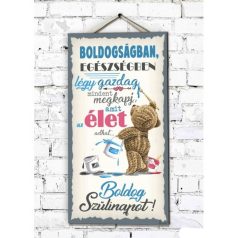   Fali dekor kép, Boldogságban egészségben 46*25*0,5cm New FD042