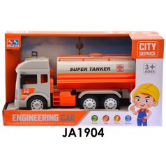 Teherautó, el., hang+fény, tartályos, 35x20 cm dob.