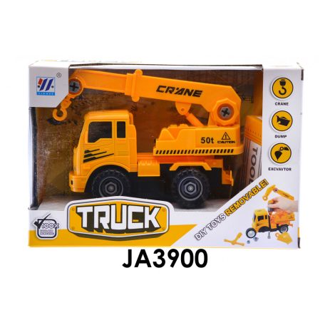 Szerelős teherautó, munkagépes, kampós, 24x16 cm dob.