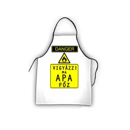 Kötény DANGER Vigyázz! Ma apa főz! New K019