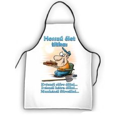   Kötény A hosszú élet titka: Evésnél előre dölni, Ivásnál hátra dölni, Munkánál félreállni New K063