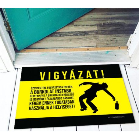Vicces lábtörlő Vigyázat LA132
