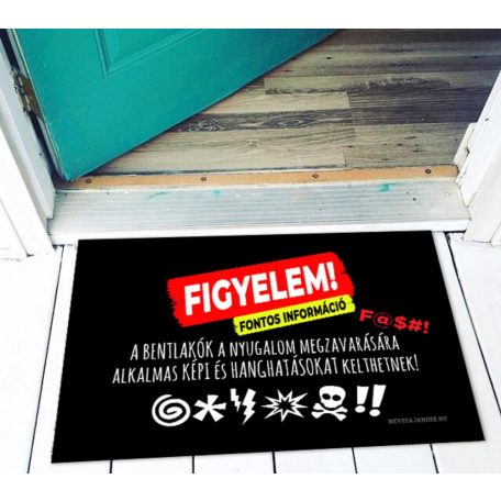 Vicces lábtörlő Figyelem LA139