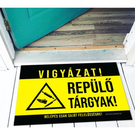 Vicces lábtörlő Vigyázat LA147