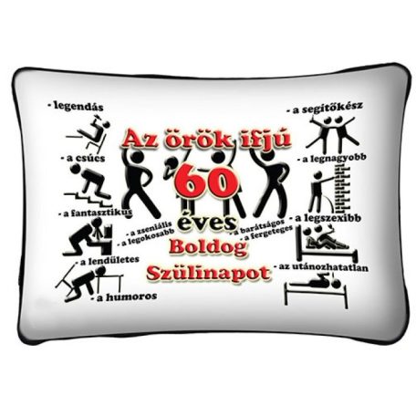 Párna 37cm, Boldog szülinapot 60 New P050