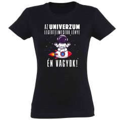   Vicces Póló - Az UNIVERZUM legértelmesebb lénye PNX148 Fekete
