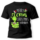 Vicces Póló - Merry F.cking Christmas Everybody PX082 Fekete