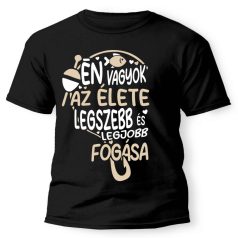   Vicces Póló - Én vagyok élete legjobb fogása PX089 Fekete