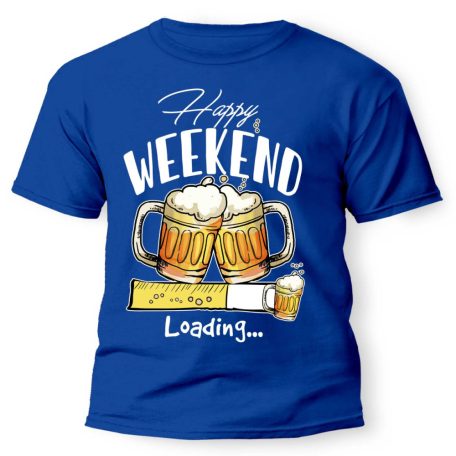 Vicces Póló - Happy Weekend PX121 Kék