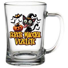   Fekete macska vizelete - Söröskorsó - 500 ml - Halloweeni söröskorsó SS318