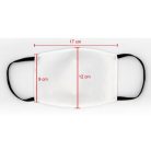 Textíl design szájmaszk. dupla rétegű poliészter anyag, vízálló és légáteresztő. Fekete rombusz mintás