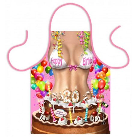 Kötény Szexi 20 Szülinapi torta TK024