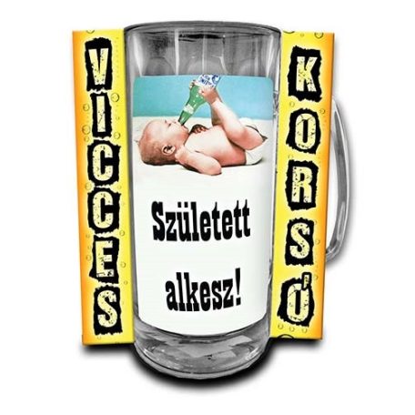 Korsó 300ml, Született alkesz! New VK116