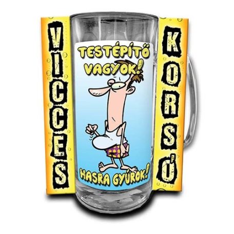 Korsó 300ml, Testépítő vagyok! Hasra gyúrok! New VK119