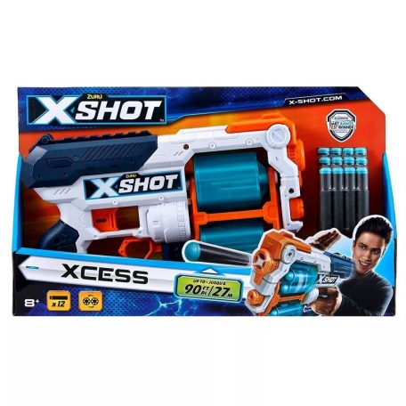 X-Shot Xcess TK-12 forgótáras szivacslövő játékpisztoly,  12db lövedékkel XSH36188