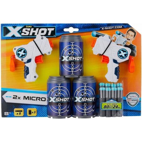 X-Shot Excel Micro mini szivacslövő játékpisztoly 2db + 3 db célpont doboz XSH3621