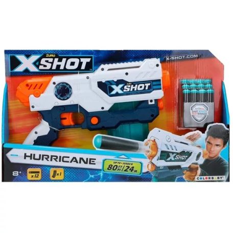 X-Shot Hurricane szivacslövő fegyver, 12 db löbedékkel XSH364